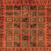 Square Machine Washable Abstract Orange Modern Area Rugs, wshabs620org