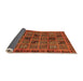 Sideview of Abstract Orange Modern Rug, abs620org