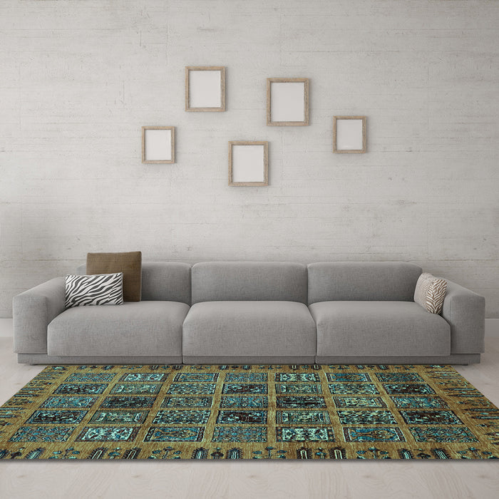 Machine Washable Abstract Light Blue Modern Rug in a Living Room, wshabs620lblu