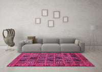 Machine Washable Abstract Pink Modern Rug, wshabs620pnk