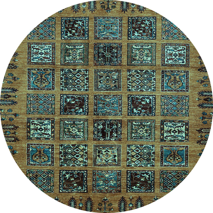 Round Abstract Light Blue Modern Rug, abs620lblu