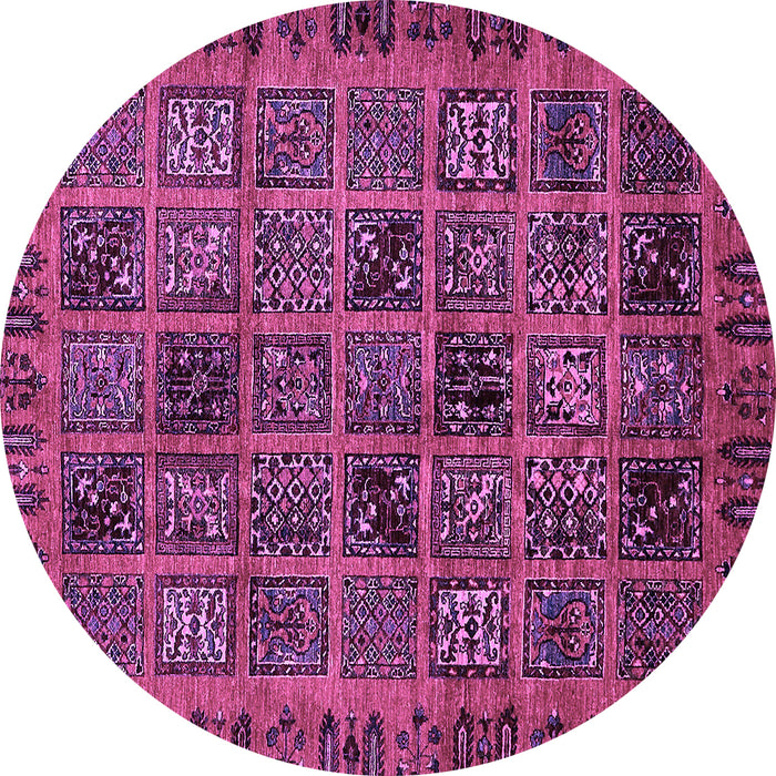 Round Machine Washable Abstract Purple Modern Area Rugs, wshabs620pur