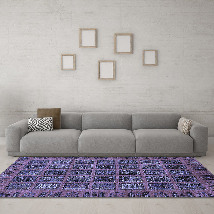 Machine Washable Abstract Blue Modern Rug in a Living Room, wshabs620blu
