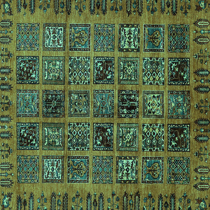 Square Abstract Turquoise Modern Rug, abs620turq