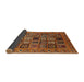 Sideview of Abstract Saffron Red Modern Rug, abs621