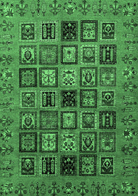 Abstract Emerald Green Modern Rug, abs621emgrn