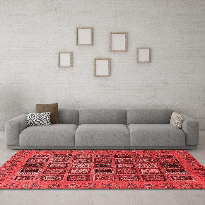 Modern Red Washable Rugs