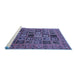 Sideview of Machine Washable Abstract Blue Modern Rug, wshabs621blu