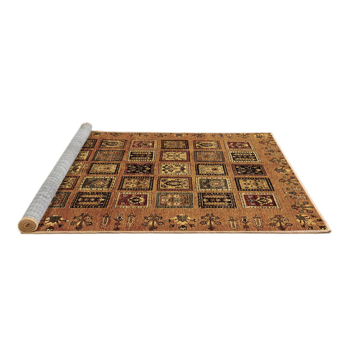 Sideview of Machine Washable Abstract Brown Modern Rug, wshabs621brn