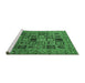 Sideview of Machine Washable Abstract Emerald Green Modern Area Rugs, wshabs621emgrn