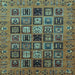 Square Abstract Light Blue Modern Rug, abs621lblu