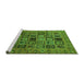 Sideview of Machine Washable Abstract Green Modern Area Rugs, wshabs621grn