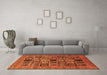 Machine Washable Abstract Orange Modern Area Rugs in a Living Room, wshabs621org