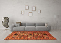 Machine Washable Abstract Orange Modern Rug, wshabs621org