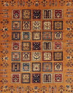Abstract Saffron Red Modern Rug, abs621
