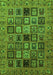 Machine Washable Abstract Green Modern Area Rugs, wshabs621grn