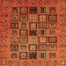 Square Machine Washable Abstract Orange Modern Area Rugs, wshabs621org