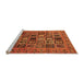 Sideview of Machine Washable Abstract Orange Modern Area Rugs, wshabs621org