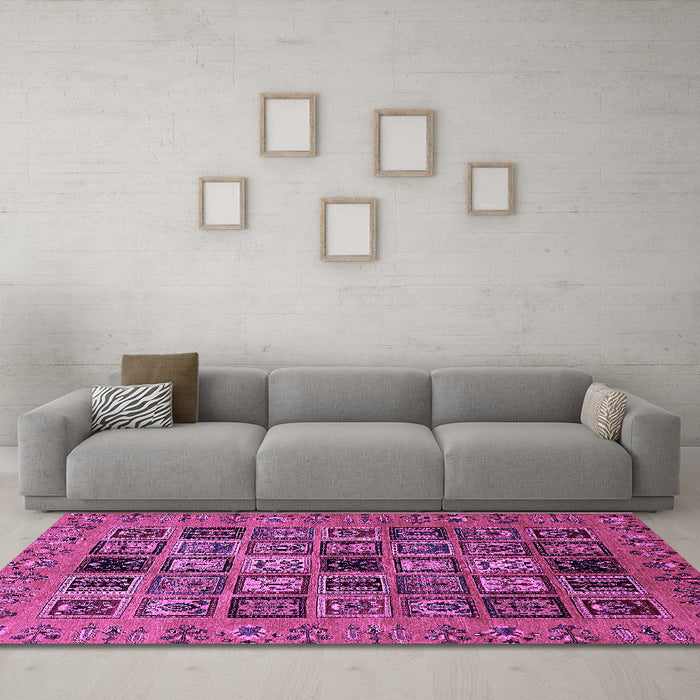 Machine Washable Abstract Purple Modern Area Rugs in a Living Room, wshabs621pur