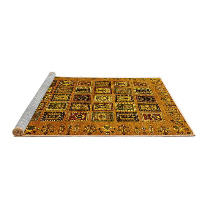 Sideview of Machine Washable Abstract Yellow Modern Rug, wshabs621yw