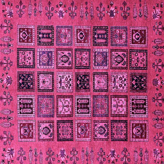 Square Machine Washable Abstract Pink Modern Rug, wshabs621pnk