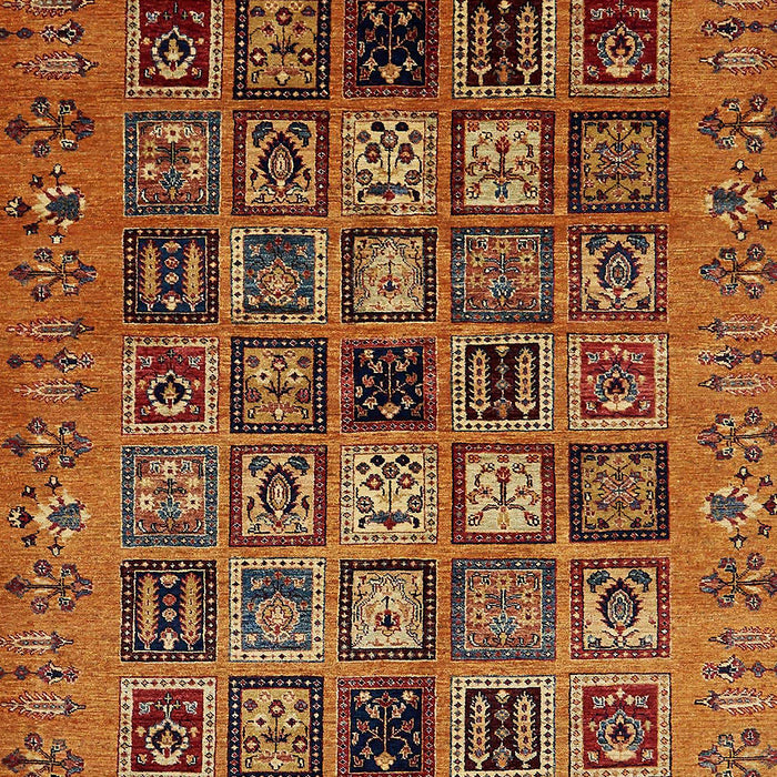 Machine Washable Abstract Saffron Red Rug, wshabs621