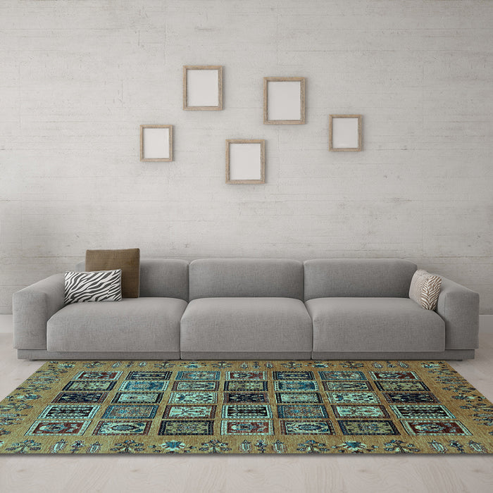 Machine Washable Abstract Light Blue Modern Rug in a Living Room, wshabs621lblu