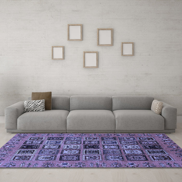 Machine Washable Abstract Blue Modern Rug in a Living Room, wshabs621blu