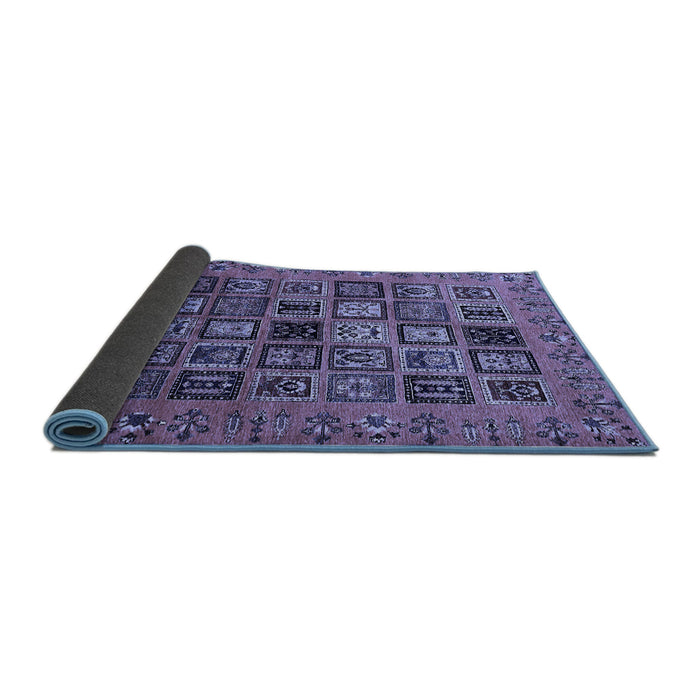 Sideview of Abstract Blue Modern Rug, abs621blu
