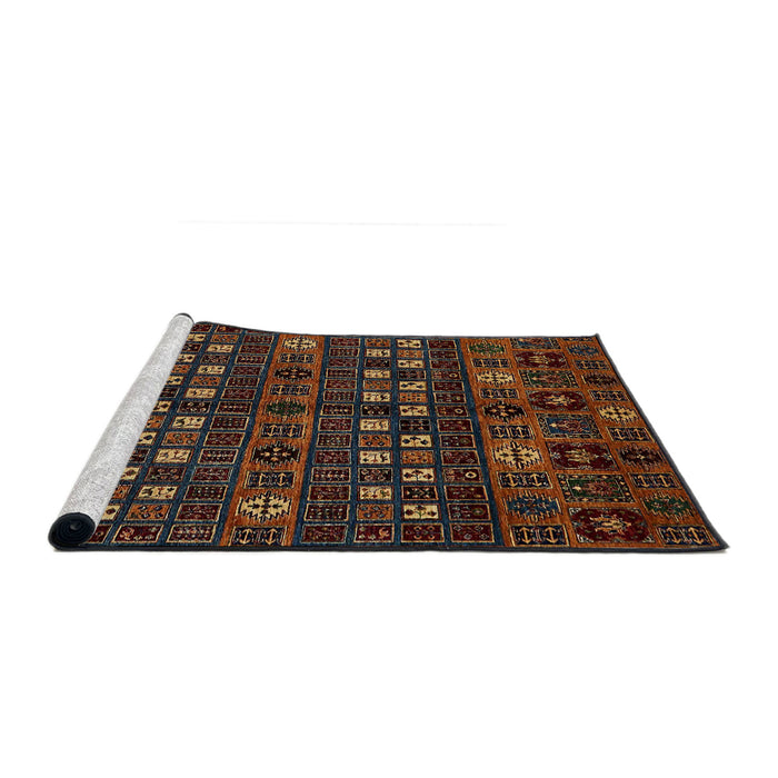Sideview of Machine Washable Abstract Night Red Rug, wshabs622