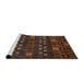 Sideview of Machine Washable Abstract Night Red Rug, wshabs622