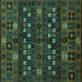 Square Machine Washable Abstract Turquoise Modern Area Rugs, wshabs622turq