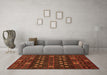 Machine Washable Abstract Orange Modern Area Rugs in a Living Room, wshabs622org