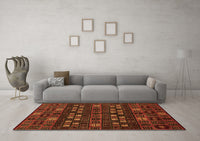 Machine Washable Abstract Orange Modern Rug, wshabs622org