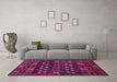 Machine Washable Abstract Pink Modern Rug in a Living Room, wshabs622pnk