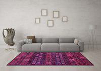 Machine Washable Abstract Pink Modern Rug, wshabs622pnk