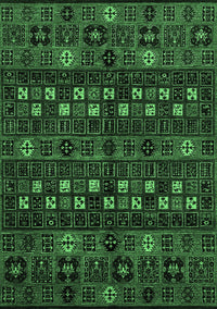 Abstract Emerald Green Modern Rug, abs622emgrn