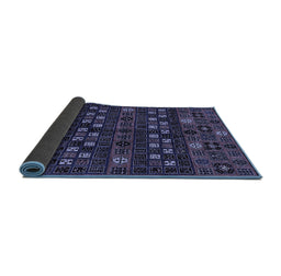 Sideview of Abstract Blue Modern Rug, abs622blu