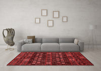 Machine Washable Abstract Red Modern Rug, wshabs622red