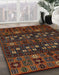 Abstract Red Modern Rug in Family Room, abs622