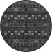 Round Machine Washable Abstract Gray Modern Rug, wshabs622gry