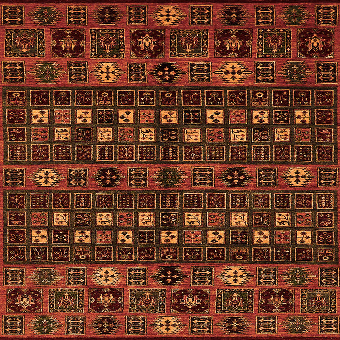 Square Abstract Orange Modern Rug, abs622org