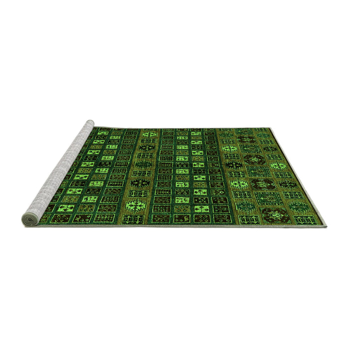 Sideview of Machine Washable Abstract Green Modern Area Rugs, wshabs622grn