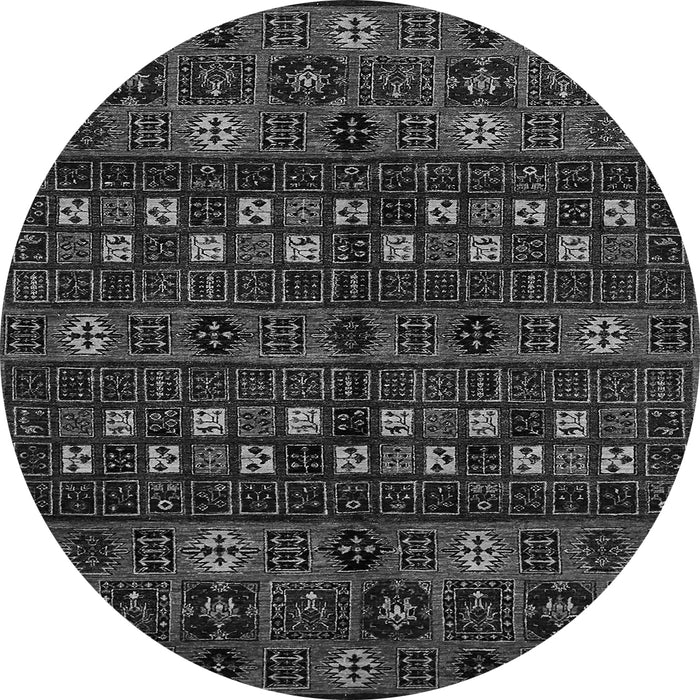 Round Abstract Gray Modern Rug, abs622gry