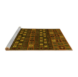 Sideview of Machine Washable Abstract Yellow Modern Rug, wshabs622yw