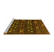 Sideview of Machine Washable Abstract Yellow Modern Rug, wshabs622yw