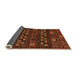 Sideview of Abstract Orange Modern Rug, abs622org