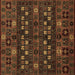 Square Abstract Brown Modern Rug, abs622brn