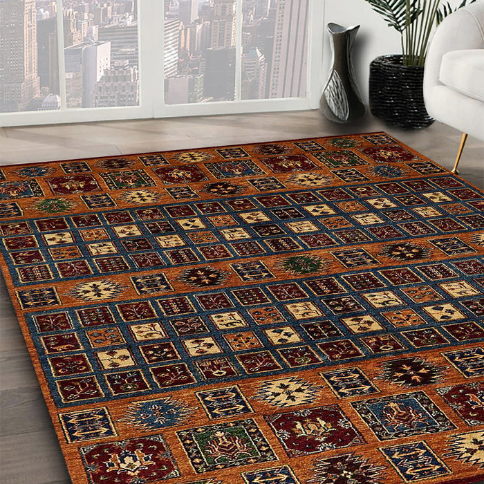 Machine Washable Abstract Night Red Rug in a Family Room, wshabs622