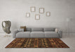 Machine Washable Abstract Brown Modern Rug in a Living Room,, wshabs622brn